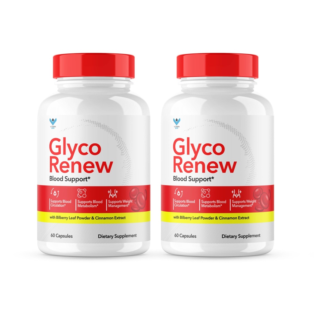 (2 Pack) Glyco Vernieuwen Blood Support Supplement - Glyco Vernieuwen pillen Originele formule Glycogen Clean Geavanceerde extra sterkte, Glycol Vernieuwing Capsules Vernieuwde natuurlijke ingrediënten (120 capsules)