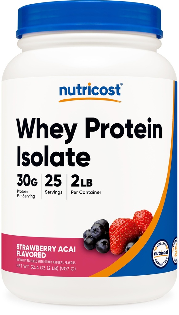 Nutricost Wei-eiwitisolaat (Strawberry Acai, 2 Pond)