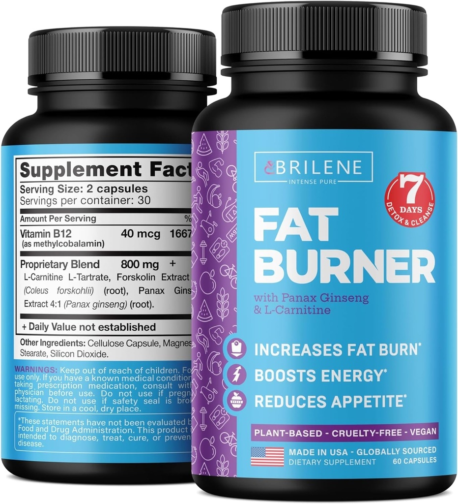 Gewichtsverlies pillen voor vrouwen - Made in USA - Natural Appetite Suppressant & Metabolisme Booster - Fat Burners met L-Carnitine om gewicht te verliezen snel - 60 capsules