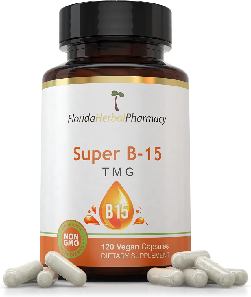Florida Herbal Pharmacy, Super B-15 TMG (120 Capsules) Pangamic Acid Pack of 1