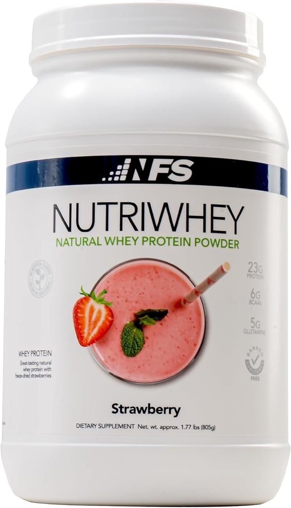 NF Sports Post Workout Nutri Whey Protein Powder, Dieetsupplement, Amino Energy, Ondersteunt Immuniteit, BCAA Powder, Helpt Stress bestrijden (Alpine Strawberry Powder, 828g, 23 Servers)