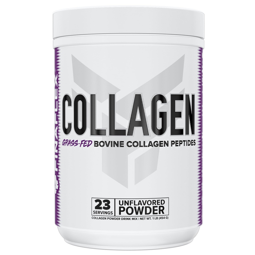 FINAFLEX Pure Collageen, Unflavored - 1 lb - Ondersteunt haar, huid, nagels en gewrichten - 19g van Grass-Fed Bovine Collagen Peptides Per Serving - 23 Servingen