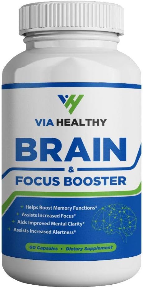 Brain & Focus Booster by Via Healthy - Verbeter de focus, verhoog de concentratie, verbeter het geheugen en helderheid, verbeter de geest, gemberextract