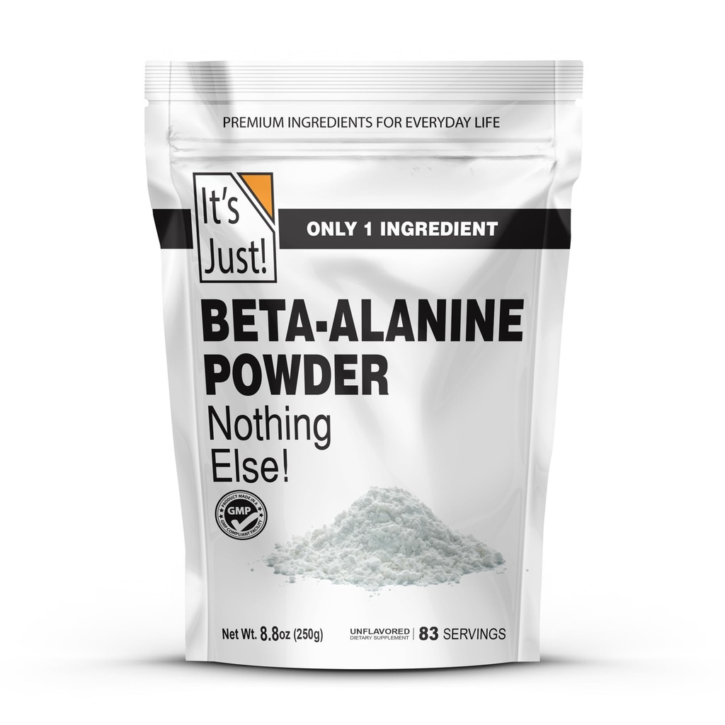 Het is gewoon! - Beta-Alanine Poeder, Pre-Workout Supplement, 250g Bulk, Unflavored, 3000mg Per Serving (250g / 83 Servings)