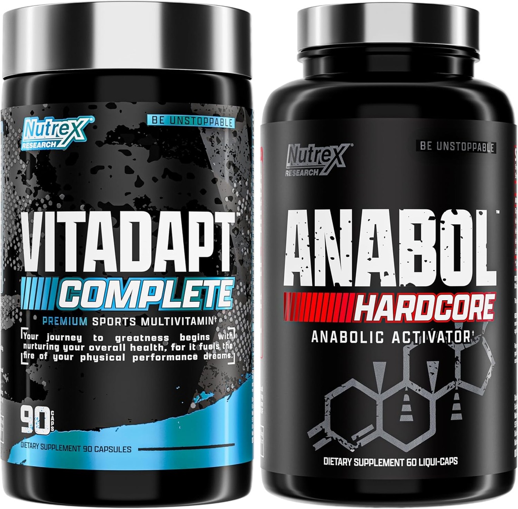 Nutrex Research Anabol Hardcore & Vitadapter Complete Sport Multivitamine met KSM-66 Ashwagandha