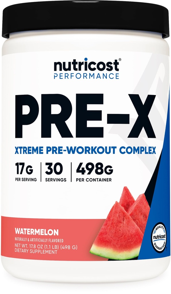 Nutricost Pre-Workout, Watermelon, 30 Servings, Vegetarian, Non-GMO and Gluten Free (Pre-X)