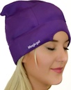 Enveloppe de tête de glace de gel magique migraine - Réelle migraine et soulagement des maux de tête Le chapeau de tête original froid, confortable, sombre et frais; approuvé par les médecins, aimé par des milliers - violet