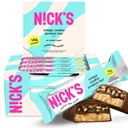 Barres protéinées de Nick Chocolat de biscuits croustillants, haute protéine, faibles calories, faible teneur en glucides, collations amicales Keto Pas de sucre ajouté (Multipack 12 barres x 50g), saveur de biscuits croustillants
