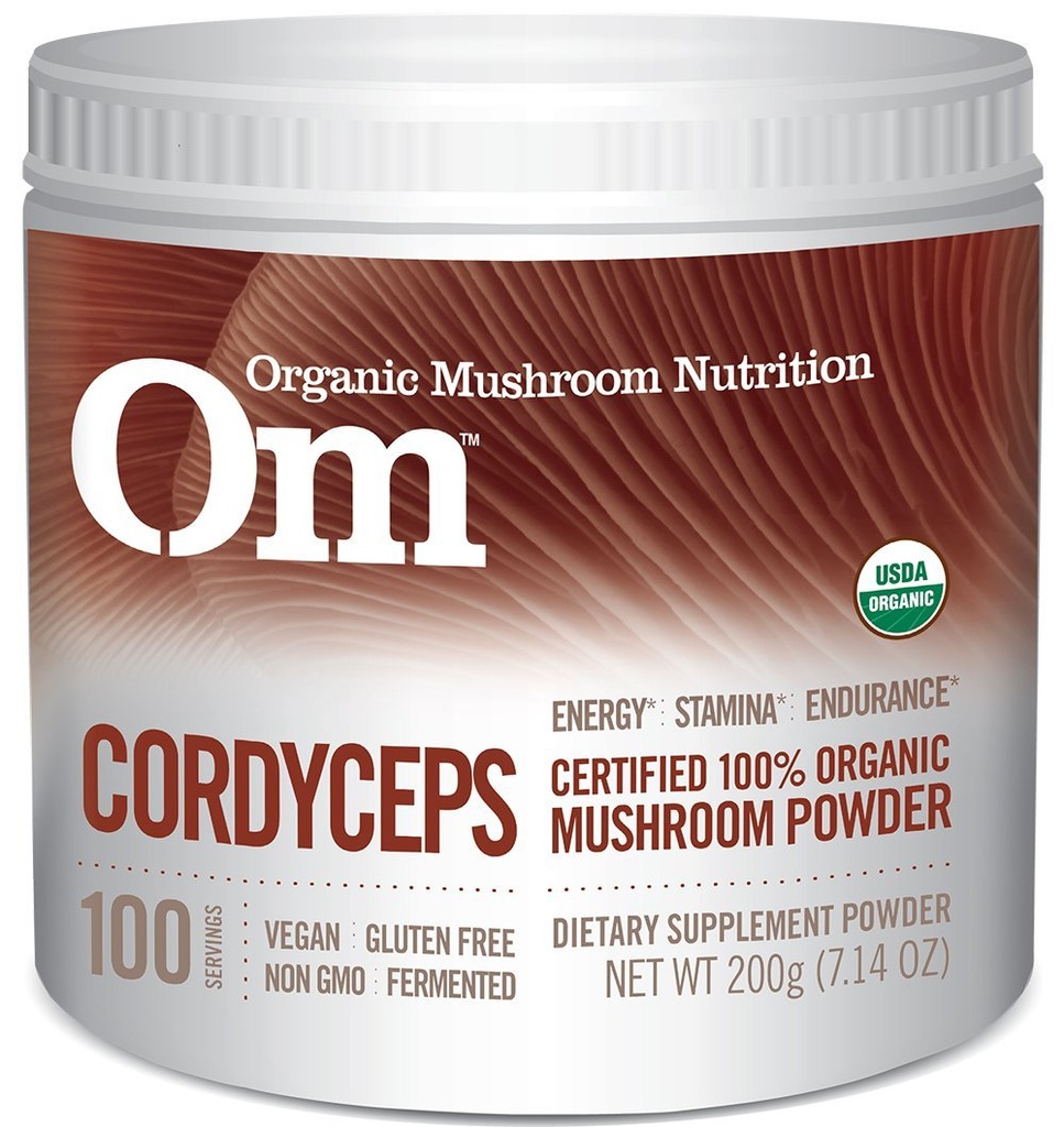 Om Biologische Paddestoelen Superfood Poeder, Cordyceps, 100 Servings, Energie en Duurzaamheid Ondersteuning Supplement, 7,05 Ounce (Pack of 1)