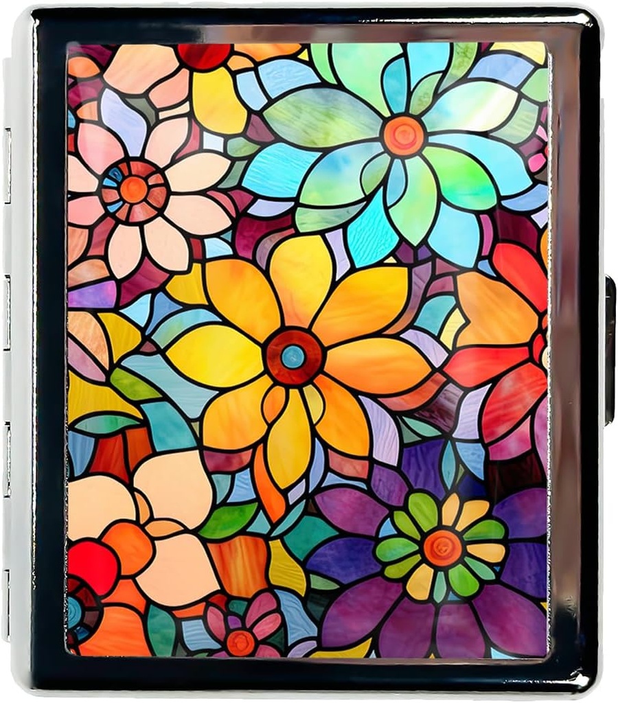 Reis pil Organizer kleine pil geval voor portemonnee Essentials 7 dagen leuke pil Box met spiegel draagbare pil Box voor Pocket of Purse Pill Bevat reizen geschenken (beschilderd glas bloemen)