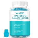 Magnesium Malate Gummies 1000mg, Enhanced Absorptie Magnesium kauwtabletten Supplement met Malic Acid voor Energie Boost & Muscle Health, 60 Tel.