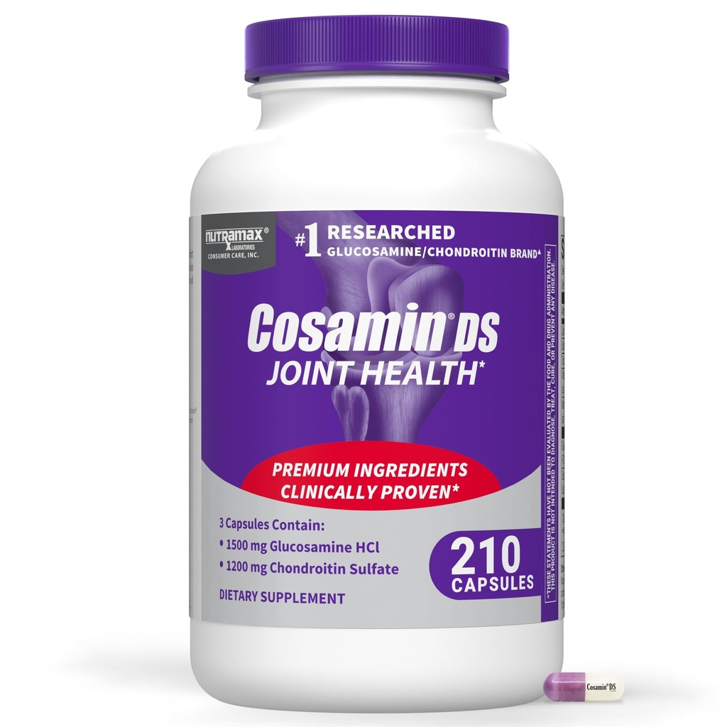 Nutramax Cosamin® DS Joint Health Supplement met Glucosamine & Chondroitin voor mannen & vrouwen Joint Health, 210 capsules