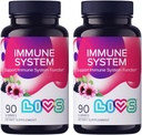 LIVS Immuunsysteem Vlierbessen Gummies voor volwassenen en kinderen Geavanceerde Immuun Ondersteuning Supplement met Vitamine C, Echinacea, & Propolis 