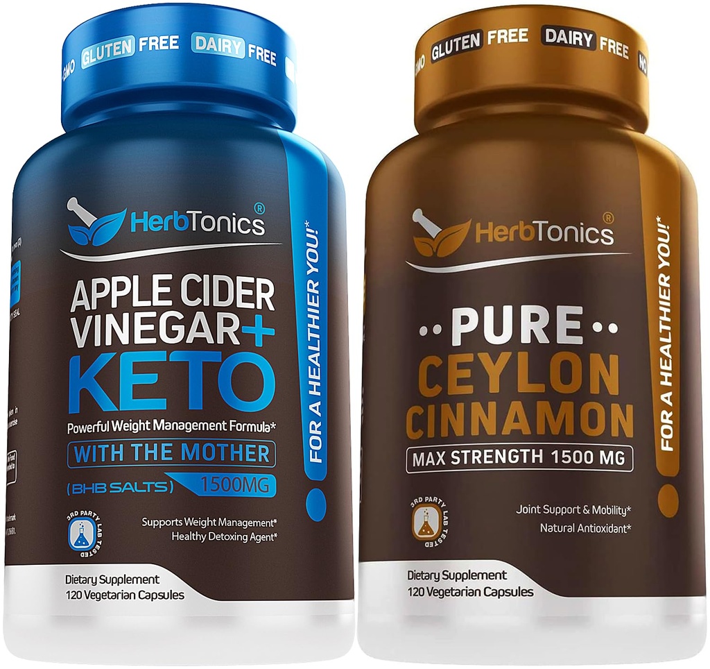 Herbtonics Apple Cider Vinegar Capsules Plus Keto BHB 