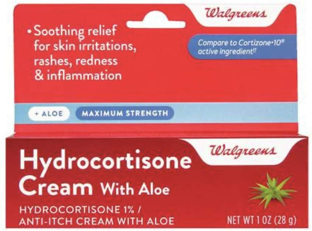 Walgreens Hydrocortison met Aloë Cream 1% Maximun Strength