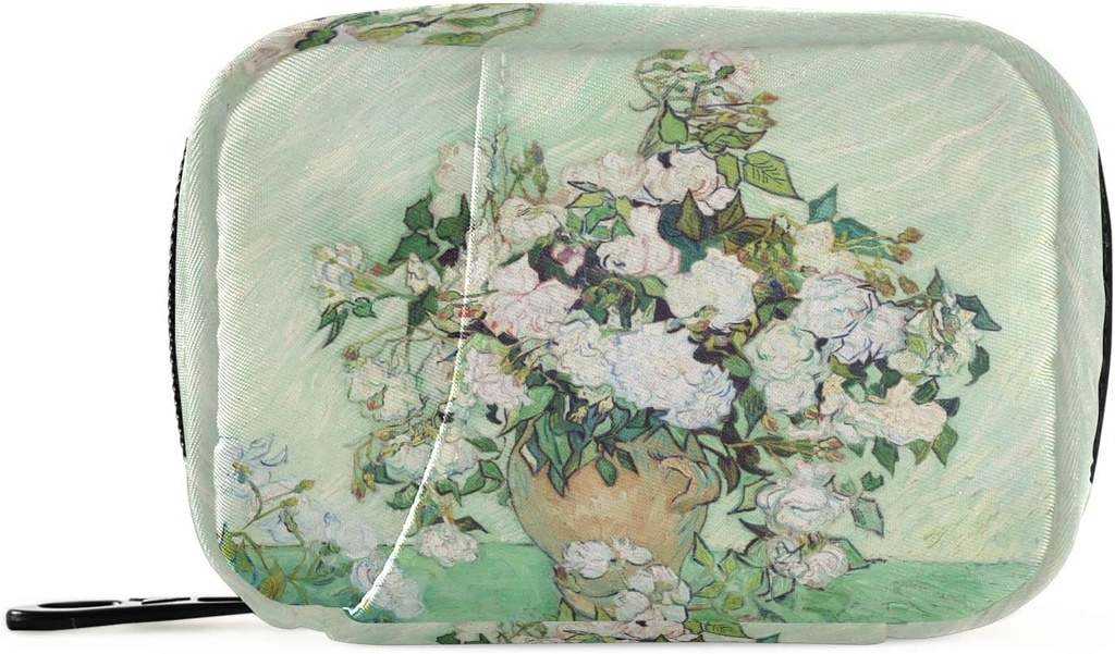 Rozen Van Gogh Pill Box 7 dagen pil Case Bag Travel Pill Organizer Bag met rits Draagbare Wekelijkse Case Compacte grootte voor vitamine supplement houder