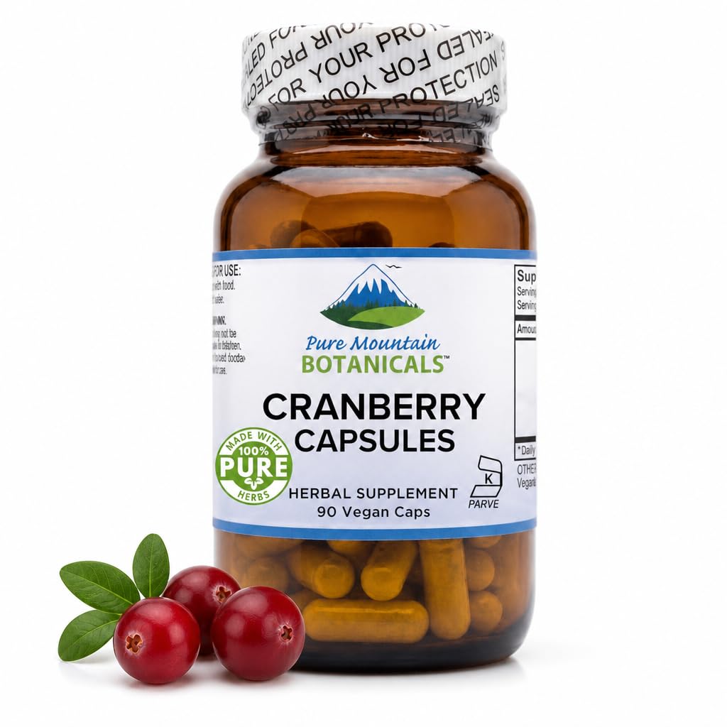 Pure Mountain Botanicals Cranberry Pillen Kosher Vegan Capsules met 400mg Cranberry Concentrate Extract Supplement