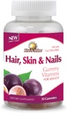 Rise-N-Shine Peau et ongles Vitamines gommy - Gommies à base de pectine pour les femmes et les hommes avec des vitamines, biotine, collagène et plus - 30 Compte