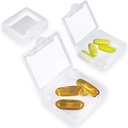 Kleine pil kasten Organisators 3 Pack, Dagelijkse pil geval Een dag Mini pil Box Portable voor Purse Pocket Kleine pil houder geval (White)