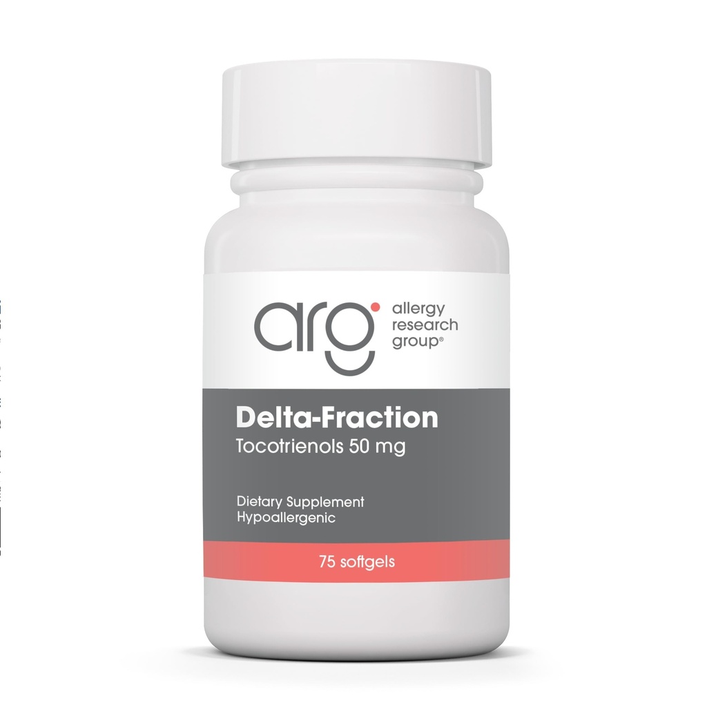 Allergie Onderzoeksgroep Delta-Fractie Tocotrienolen Supplement - 50 mg Vitamine E, Annatto, Gamma, Tocotrienolen Alleen, Tocoferol-Free, Hypoallergeen, Softgels - 75 Tellen