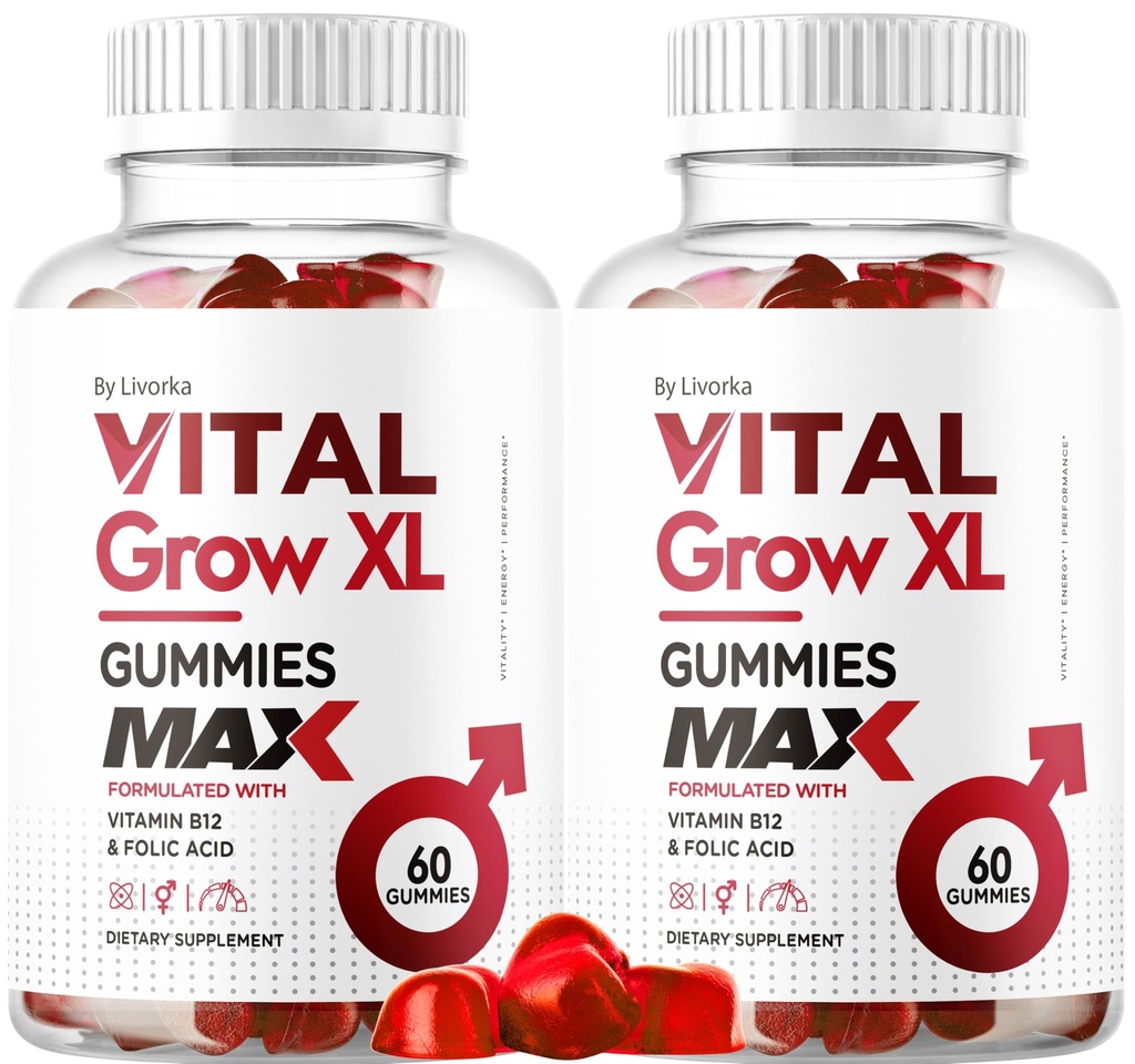 (2 Pack) Vital Grow XL Male Gummies - Mannen prestaties Gummies 1050MG Vital GrowXL Blend, Vital Growth Gummy Advanced Gomitas Formula, 120 Gummies voor 2 maanden