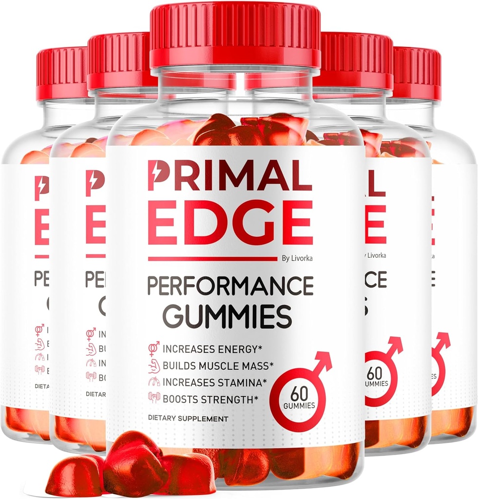 (5 Pack) Primal Edge Heren Gummies, Primal Edge, Primal Edge Gummies, Primal Edge Advanced Formula Gummies, Primal Edge Supplement Gummy, PrimalEdge Ondersteuning Supplement Gummies, 300 Gummies voor 5 maanden