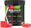 Bounce Pro Creatine Monohydraat Gummies for Men & Women, Low Calorie, 6G of Creatine per Serving, Vegan, Anti-Melting, Gluten-Free, Non-GMO, 2g Creatine per Gummy (30ct, Cherry Lime)