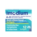 Imodium A-D Diarrhée Relief Softgels with Loperamide HCl, Anti-diarrhée médecine pour aider à contrôler les symptômes de la diarrhée en raison de la diarrhée aiguë du voyageur, HSA/FSA admissible, 12 ct