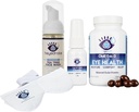 Heyedrate triglyceride Omega 3 Visolie, Verwarmd Oogmasker, Lid en Lash Cleanser Schuimende Tea Tree Gezicht Wash Bundle voor Eye Health, biedt verlichting voor geïrriteerde ogen