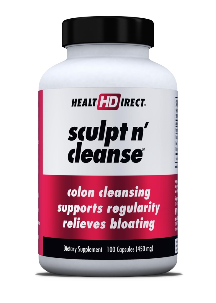 GEZONDHEID DIRECT Sculpt n' Cleanse - Herbal Colon Cleanse for Digestive Health & Regularity - Natural Detox & Gut Flush Supplement - 100 Veggie Capsules