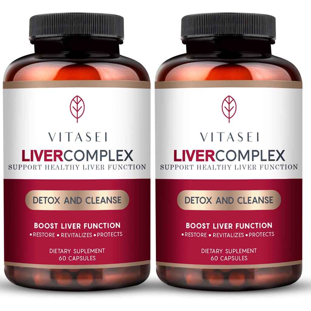 VITASEI Liver Cleanse Detox & Repair, Liver Complex W/Milk Thistle Extract, Garcinia, Curcumin C3, Ondersteuning Herbal Dietary Supplement, Detox Formula for Women & Men, 60 Capsule (pack of 2)