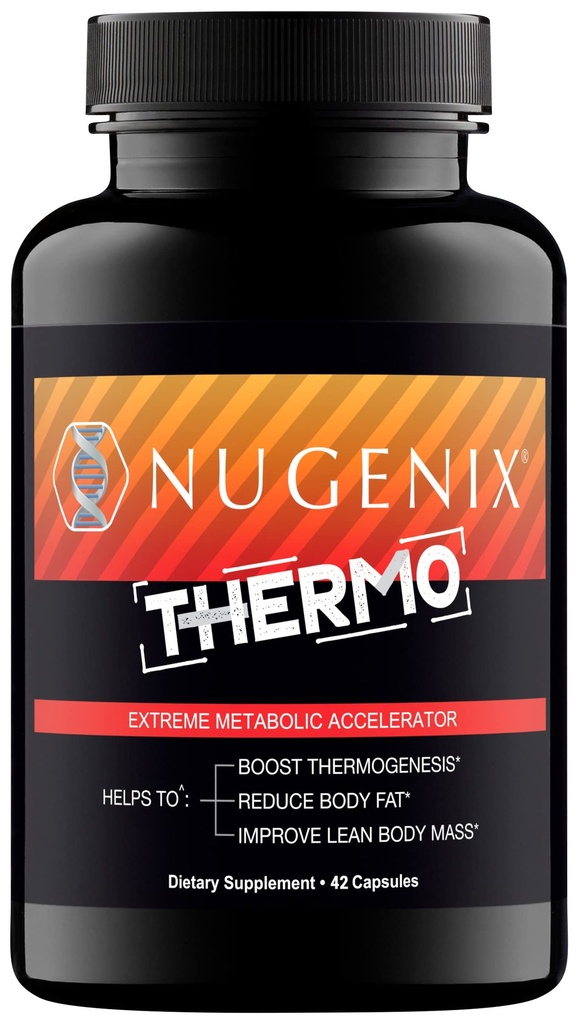 Nugenix Thermo - pilules thermogéniques de supplément de brûleur de graisse pour les hommes, accélérateur métabolique extrême, 42 comte