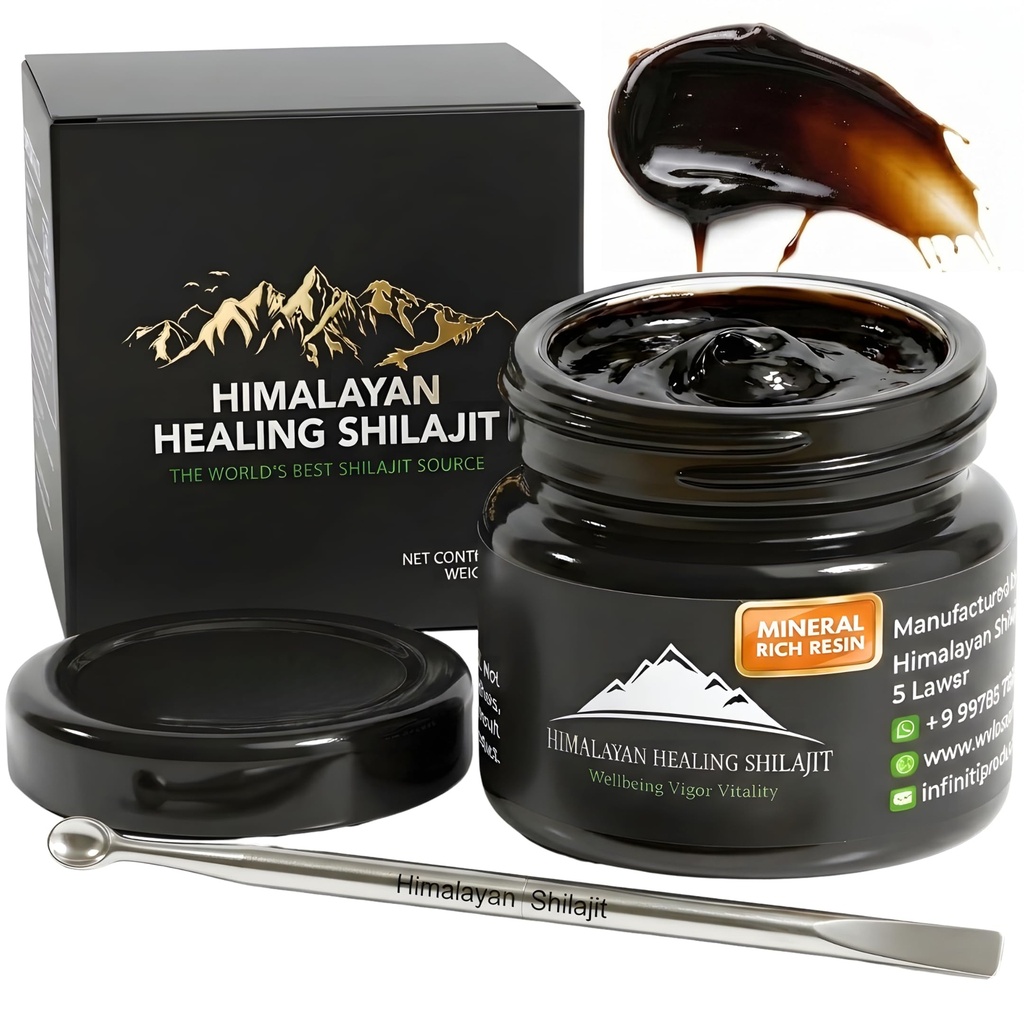 Gold Grade Himalayan Shilajit résine pour les hommes et les femmes , 500MG Max Potency , laboratoire testé 100% biologique Shilajit avec 85+ Trace Minerals & Fulvic Acid pour focus, énergie et immunité 30 Gram