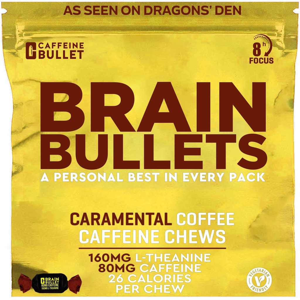 80mg Cafeïne & 160mg L-Theanine Focus Verbeteren van energiekauwers (40 porties) 
