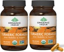 ORGANISCHE INDIA Kurkuma Curcumine met zwarte peper - Kruidensupplement, Gezamenlijke Ondersteuning & Immuun Systeem Ondersteuning, Whole Root Supplement, Trikatu, USDA Gecertificeerde Biologische - 180 Capsules