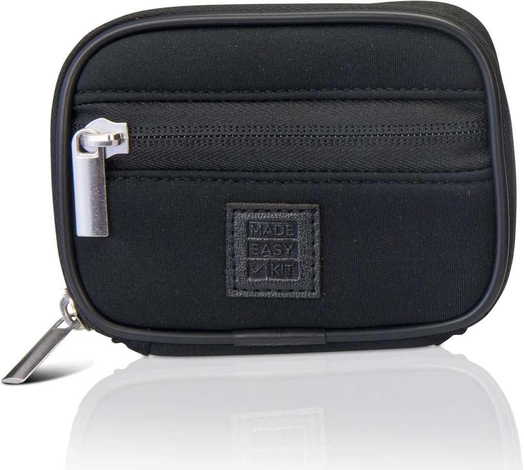 Trousse facile Case Pill - Organisateur de médecine hebdomadaire avec boîte de vitamines et suppléments amovibles de sept jours - Néoprène Premium pour accessoire de quête de voyage (noir)