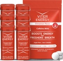 Viter Energy Original Cafeine Mints Cinnamon Flavor 6 Pack en 1/2 pond Bulk Bag Bundle - 40mg Cafeïne, B Vitaminen, Suikervrij, Veganistisch, Krachtige Energie Booster voor Focus en Alertheid