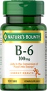 De Bounty Vitamine B6 100 mg Tabletten van de Natuur - Ondersteunt Energie Metabolisme & Zenuwstelsel Gezondheid, 100 Ct
