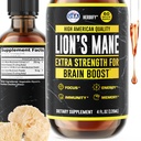 HERBIFY Lions Mane Supplement - Daily Mushroom Supplement for Memory, Focus & Clarity - Brain Booster - Lions Mane Tinctuur voor Immune Support - 4 Fl oz