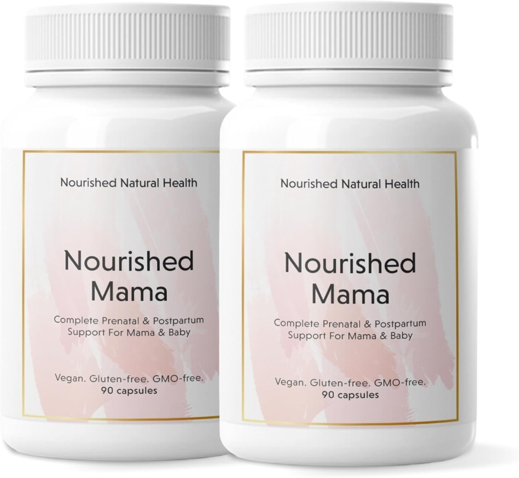 Gevoede Mama Prenatale Multi Vitamine - Vegan Multivitamine voor preconceptie, zwangerschap, postpartum en borstvoeding Ondersteuning - IJzervrij met gemethyleerde folaat en hoge dosis Choline - 180 capsules