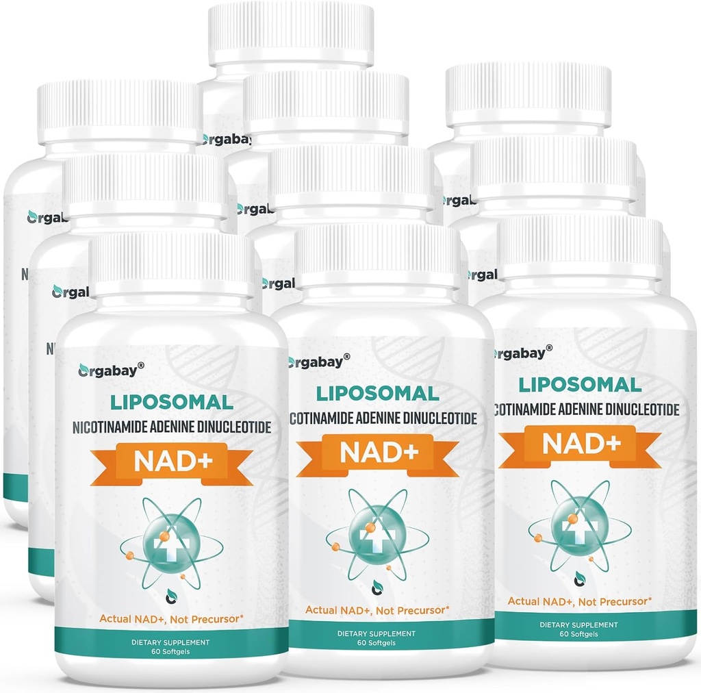 Orgabay Liposomale NAD+ Supplement 500 mg, Hoge Absorptie, Boost NAD+ met TMG 250 mg, Werkelijke NAD Plus Efficiënter dan Nicotinamide Riboside, Ondersteuning Cellular Energy, Gezond Verouderen 600 Softgels