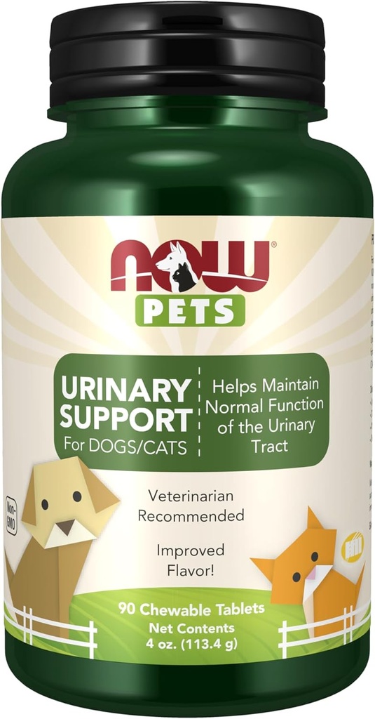MAINTENANT Aliments pour animaux de compagnie, supplément de soutien urinaire, formulé pour les chats et les chiens, certifié NASC, 90 comprimés à croquer