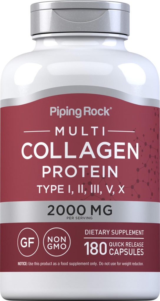 Piping Rock Multi Collageen Proteïne Capsules 180 Tellen 