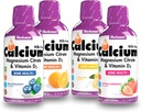Bluebonnet Nutrition Liquid Calcium citraat Magnesium citraat, vitamine D3, Bone Health - bundel van oranje, bosbes, citroen en aardbeien smaak, 4 fles van 16 Fl Oz Elke (64 Fl Oz Totaal)