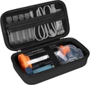 Hard Case voor Astma Inhaler, Handheld Spacer voor kinderen en volwassenen, maskers, Inhalator houder Astma Travel Bag Carrying Organizer met Mesh Pocket fit medicijnen en accessoires, zwart