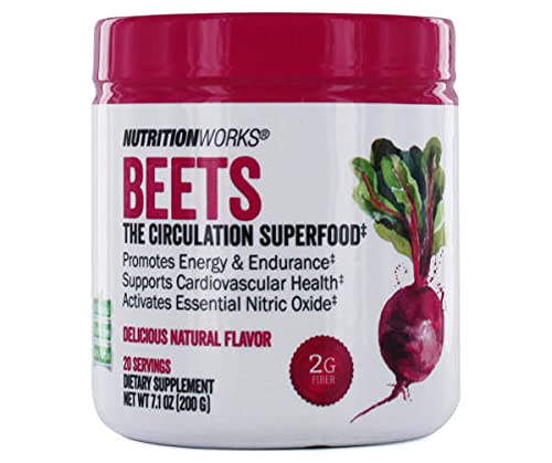 Nutrition Works Beets Superfood Powder Drink Mix voor energie en duurzaamheid, 7.1 Oz.