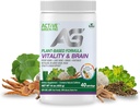 Vitaliteit & Hersenpoeder, Blend van synergistische kruiden, Lion's Mane, Ginkgo en groenten, plantaardige formule, geen fillers, geen suiker toegevoegd - 40 porties