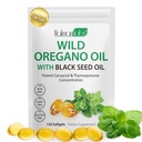 Oregano Oil Capsules, 2 in 1 Olie van Oregano met Zwarte Zaadolie, Oregano Oil Supplement Capsules, Biologische Olie van Oregano Extract, Non-GMO, Glutenvrij