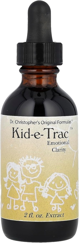 Formules originales d'extraction biologique Kid-e-Trac liquide, sans alcool Formule enfants, soutient la clarté mentale et émotionnelle, la fonction cérébrale et le calmant, 2 oz